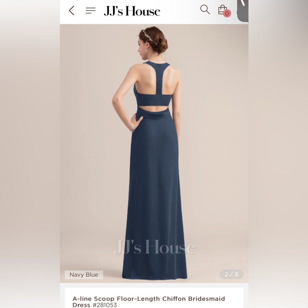 Gray Racer Back Floor-Length Chiffon Formal Dress - size 6